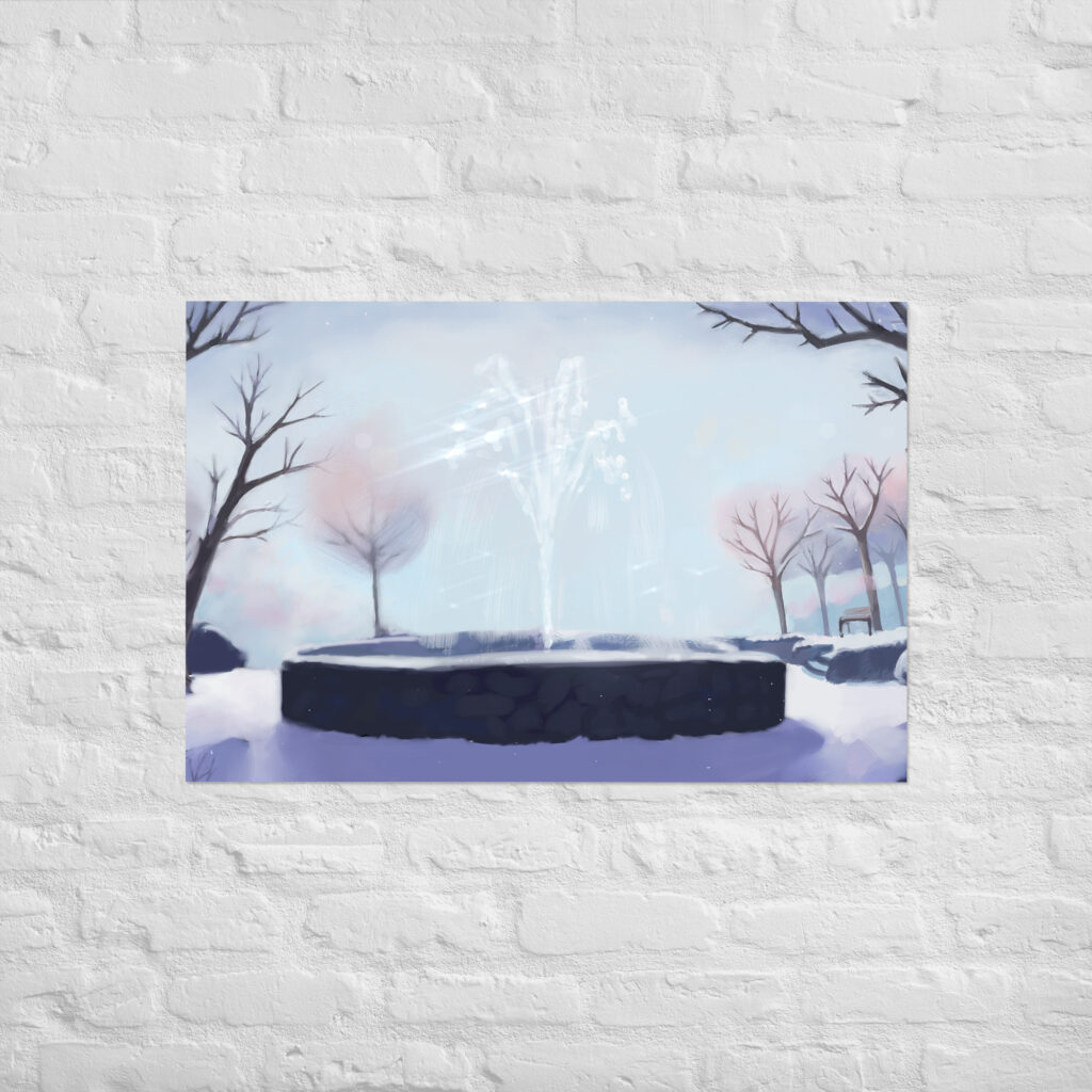 Winter Fountain - Poster
