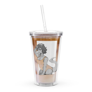 "Olivia Swimsuit" Clear plastic tumbler